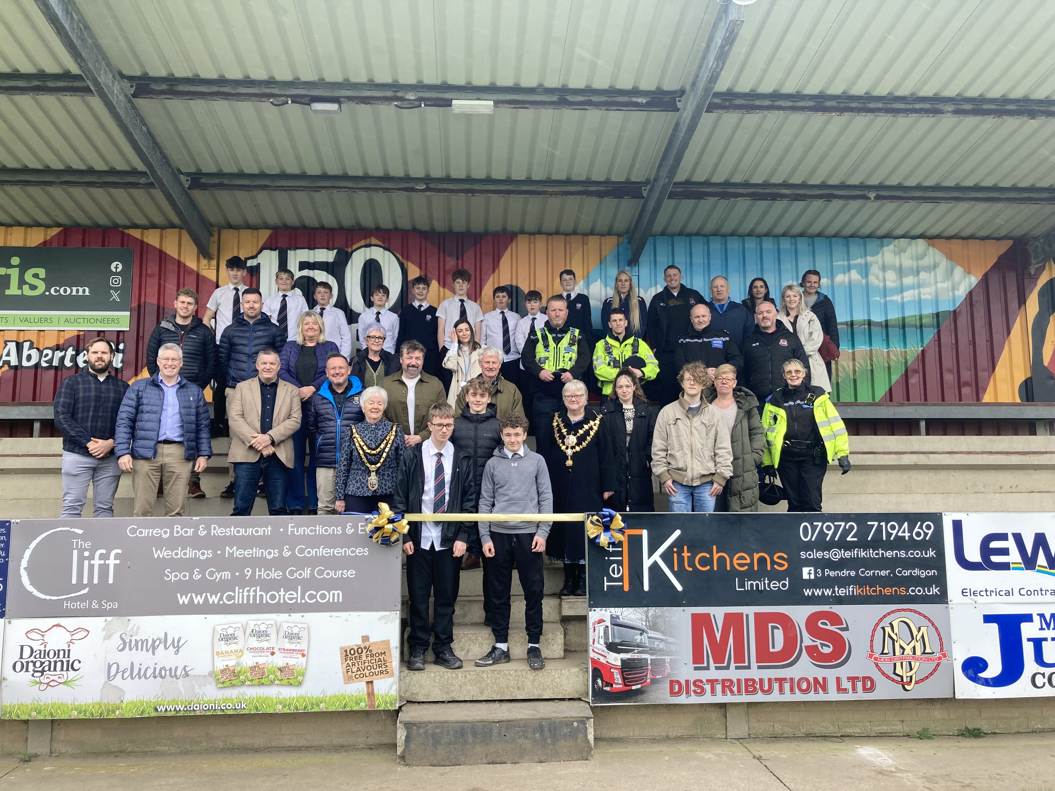 Ceredigion Youth Service bring a pop of colour to the stand at Cardigan playing field 