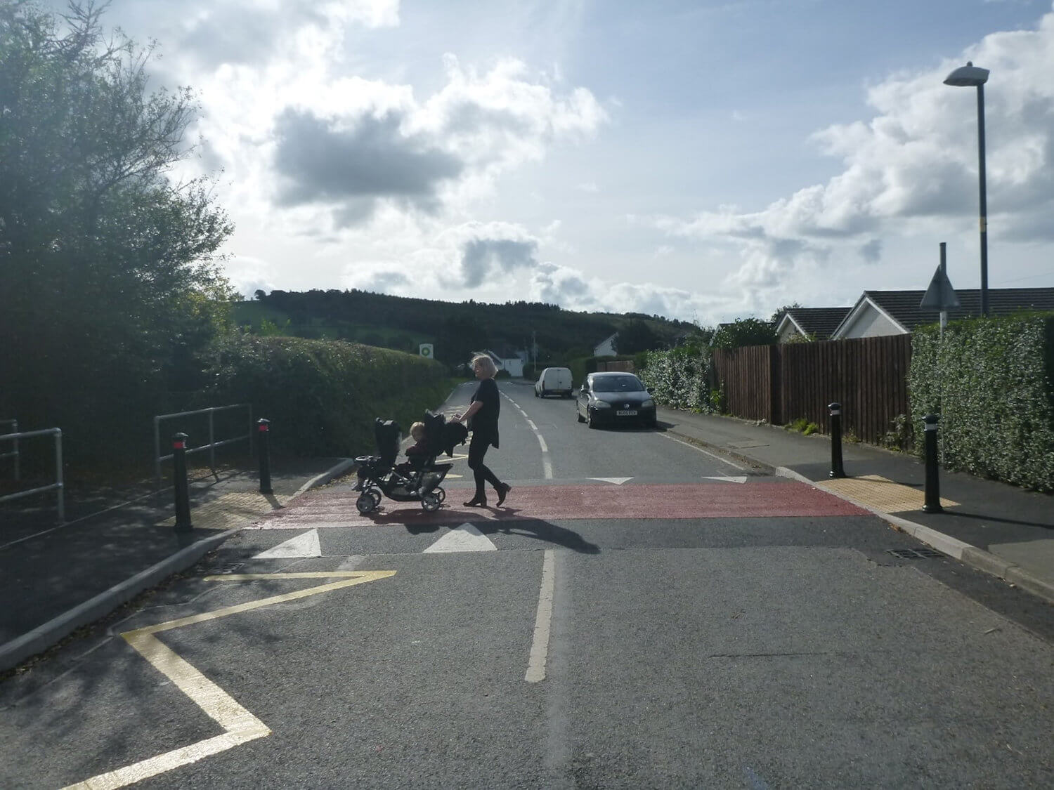 Raised Table Crossing at Penrhyncoch Primary School, part of new 20 mph zone