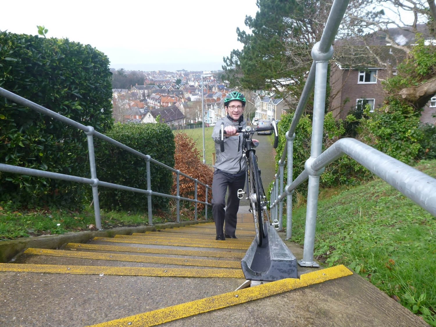 National Library of Wales cycle wheel ramp