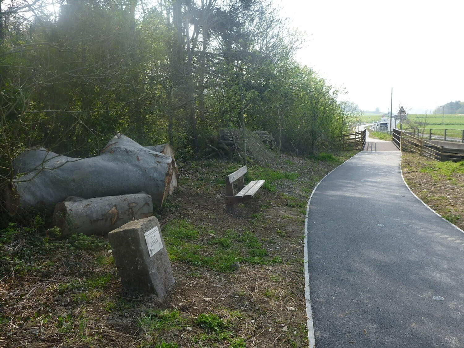 New active travel bridge in position post construction of the shared use path between Bow Street and IBERS
