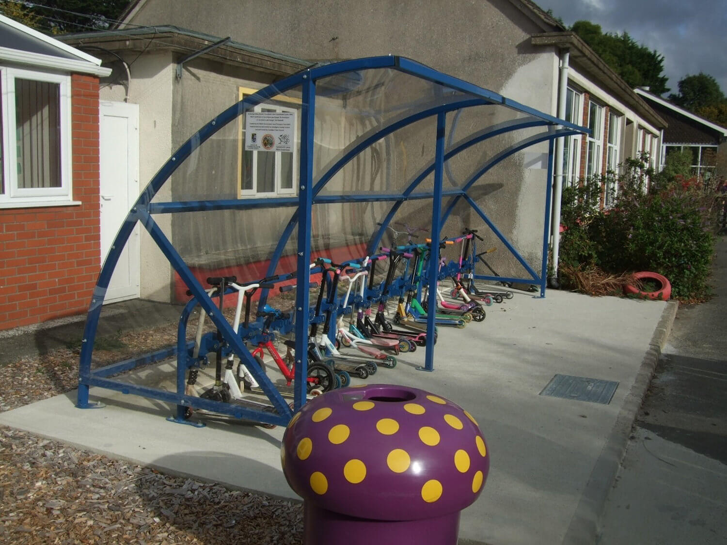 Cardigan Primary School scooter shelter