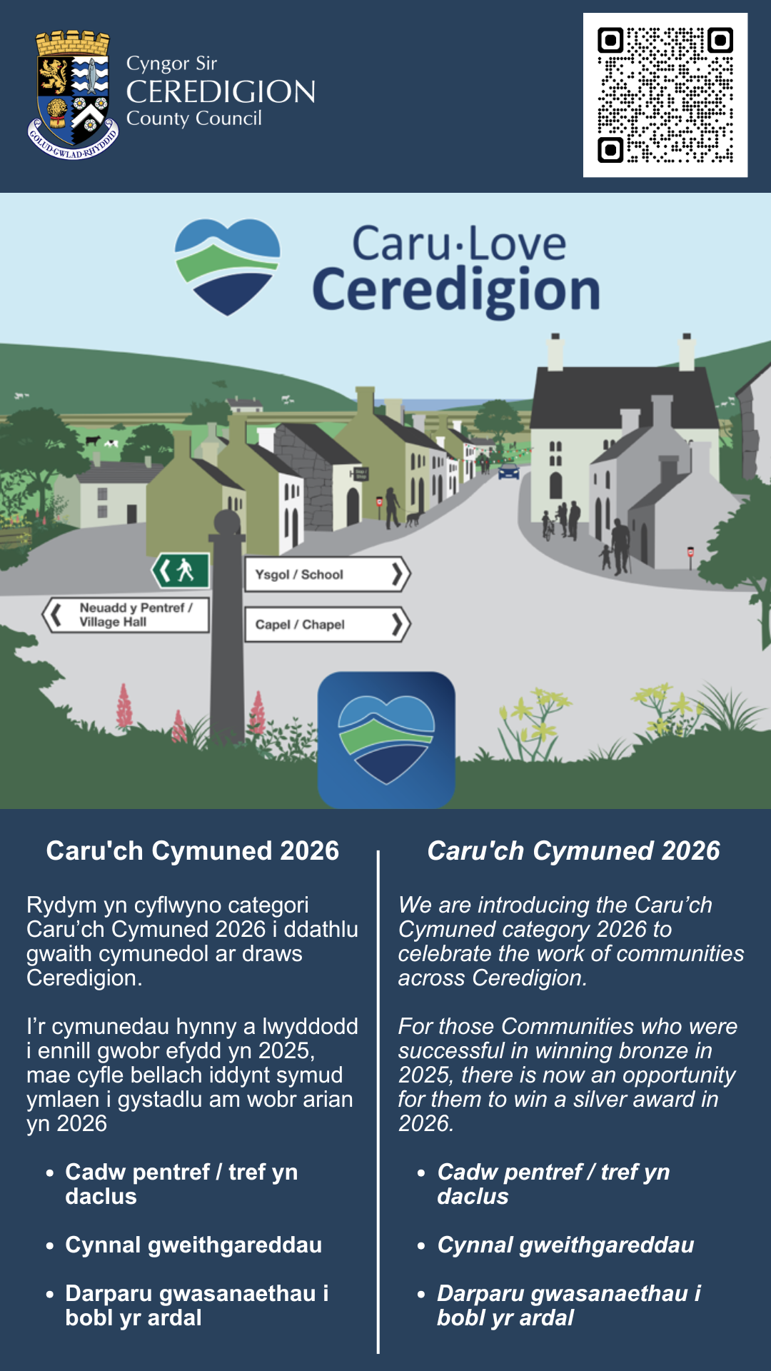 Caru’ch Cymuned Category for Caru Ceredigion Awards 2026 NOW OPEN 